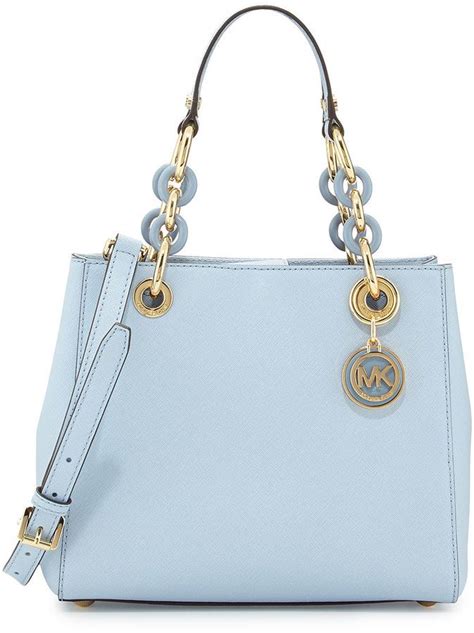 michael michael kors cynthia small satchel bag pale blue|Michael Kors Cynthia Small Leather Satchel.